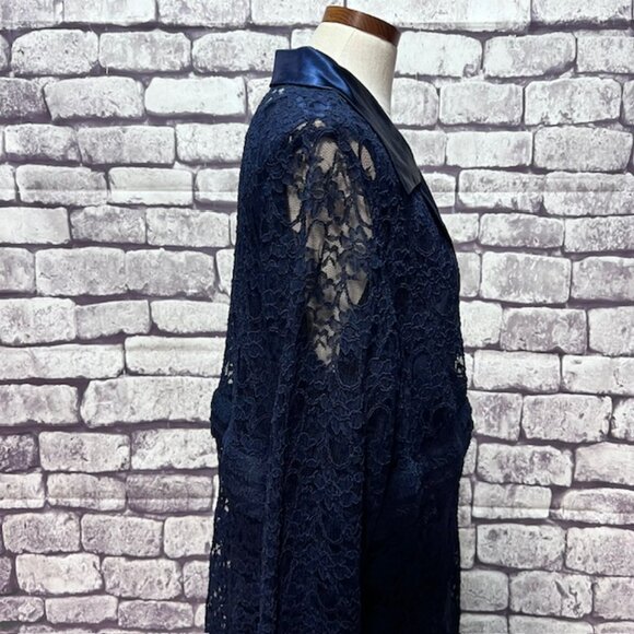 Susan Graver Blue Lace Jacket W/ Solid Tank Size 2X - Picture 9 of 12